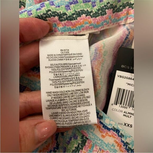 NWT Bcbg Maxazria Multicolor Striped Women's split Wide-Leg Pants, XXS - Picture 10 of 10